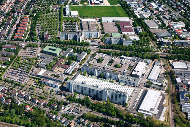 Luftaufnahme von Siemens Industriepark Karlsruhe