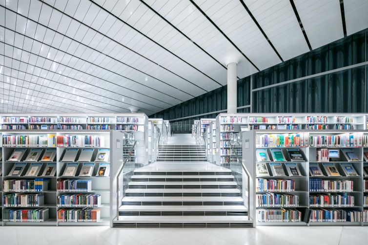 Bookshelfs in Qatar National Library